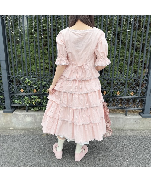 ピンクハウス　フリル　リボン　半袖ブラウス セール】 リボン使いフリルブラウス （シャツ・ブラウス）｜PINK