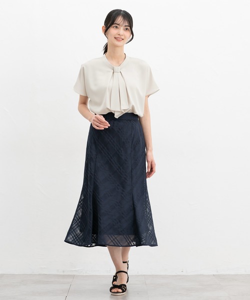 Honeys ブラウス シャツ フレンチボウタイブラウス レディース