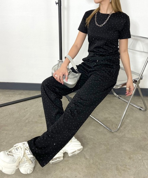 non-hedge（ノンヘッジ） セットアップ ストーン付Tシャツパンツ