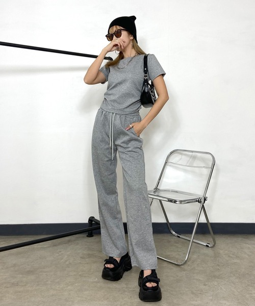 non-hedge（ノンヘッジ） セットアップ ストーン付Tシャツパンツ
