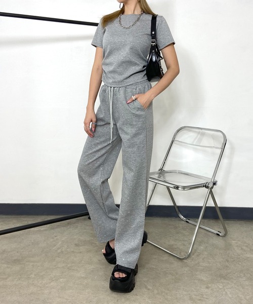 Stone  セットアップ non-hedge セットアップ ストーン付Tシャツパンツセットアップ