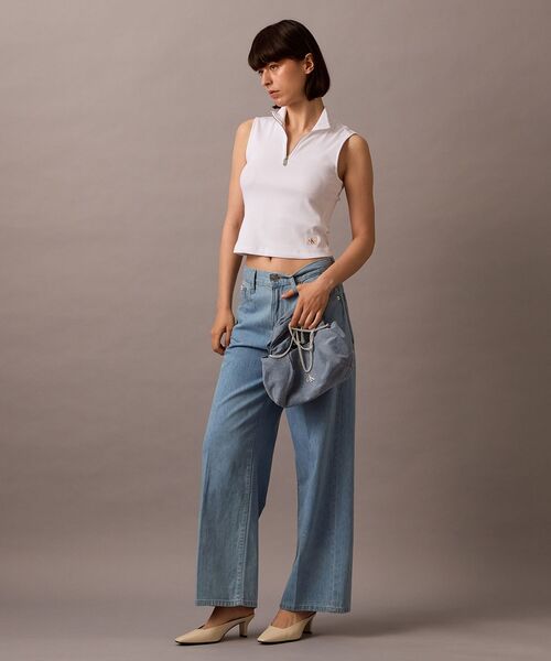 CK JEANS★デニムクロスボディバッグ - デニムウエストバッグ Calvin Klein ウエストポーチ ウエストバッグ デニム ゼンクロス