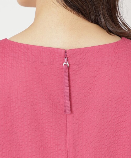 【ふわふわピンク】TO BE CHIC　ウェーブローン チュニックブラウス TO BE CHIC（トゥー ビー シック） ブラウス シャツ ウェーブローン