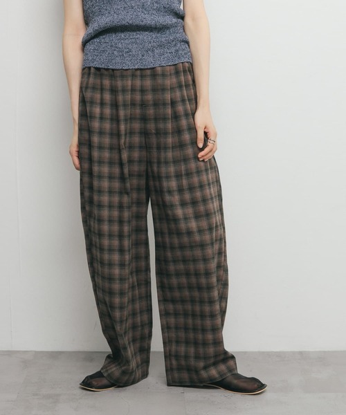 KBF パンツ チェックイージーパンツ レディース : ZOZOTOWN