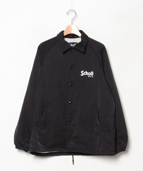 Schott ブラック コーチジャケット 中綿 Schott N.Y.C 「schott」 コーチジャケット SMALL ブラック