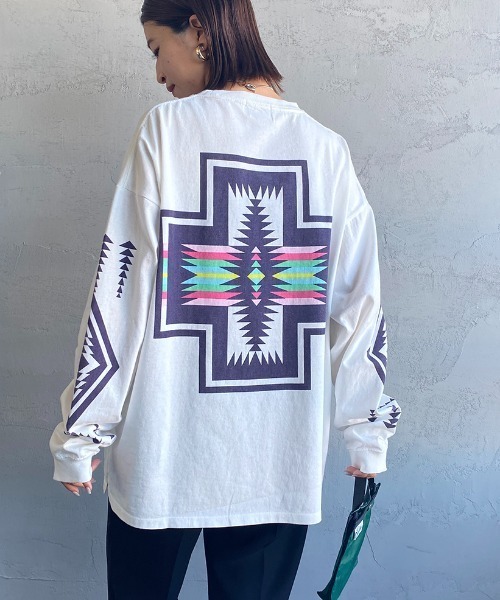 「PENDLETON」 長袖カットソー L ホワイト レディース