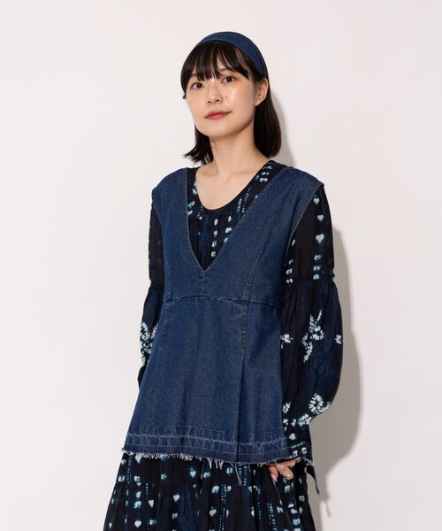 ⭐️プリーツプリーズネイビーベスト未着用極美品⭐️ FREAK'S STORE（フリークスストア） チュニック 「全骨格優勝