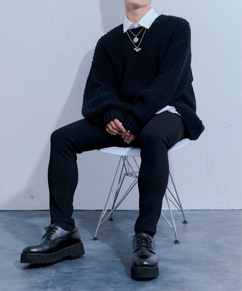 「Ellno Loset」 スキニーデニムパンツ MEDIUM ブラック メンズ