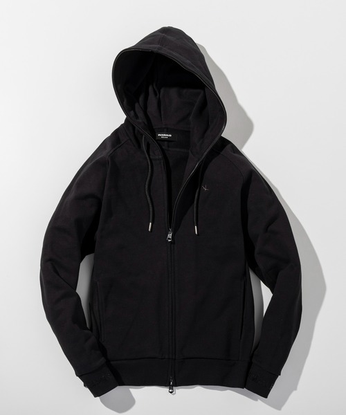 Stone  黒 パーカー フーディー｜BLACKxSILVER RHINESTONE CROSS ZIP HOODIE