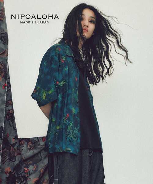 ブラウス シャツ 「NIPOALOHA」”軍鶏-SHAMO” SHORT SLEEVE SHIRT レディース メンズ