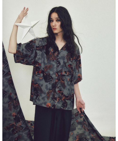 ブラウス シャツ 「NIPOALOHA」”軍鶏-SHAMO” SHORT SLEEVE SHIRT レディース メンズ NIPOALOHA ブラウス シャツ 「NIPOALOHA」”軍鶏-SHAMO” SHORT