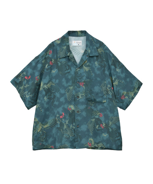 ブラウス シャツ 「NIPOALOHA」”軍鶏-SHAMO” SHORT SLEEVE SHIRT レディース メンズ NIPOALOHA ブラウス シャツ 「NIPOALOHA」”軍鶏-SHAMO” SHORT