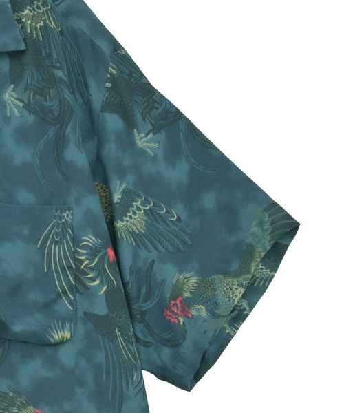 ブラウス シャツ 「NIPOALOHA」”軍鶏-SHAMO” SHORT SLEEVE SHIRT レディース メンズ NIPOALOHA ブラウス シャツ 「NIPOALOHA」”軍鶏-SHAMO” SHORT