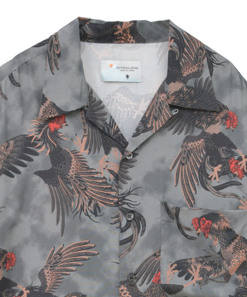 ブラウス シャツ 「NIPOALOHA」”軍鶏-SHAMO” SHORT SLEEVE SHIRT レディース メンズ NIPOALOHA】'軍鶏-SHAMO' SHORT SLEEVE SHIRT（シャツ/ブラウス