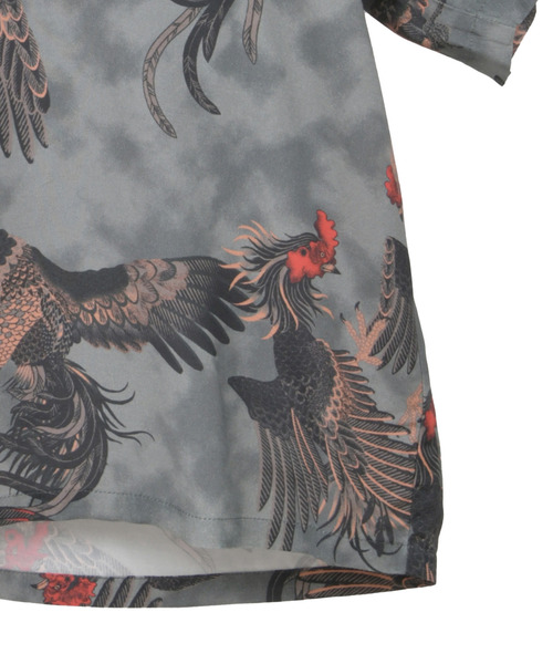 ブラウス シャツ 「NIPOALOHA」”軍鶏-SHAMO” SHORT SLEEVE SHIRT レディース メンズ NIPOALOHA ブラウス シャツ 「NIPOALOHA」”軍鶏-SHAMO” SHORT
