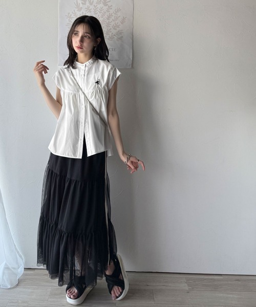 「classicalelf」 ノースリーブブラウス LARGE ブルー レディース_画像9