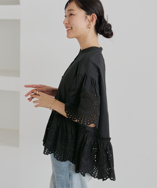 「titivate」 半袖ブラウス FREE ブラック レディース_画像8
