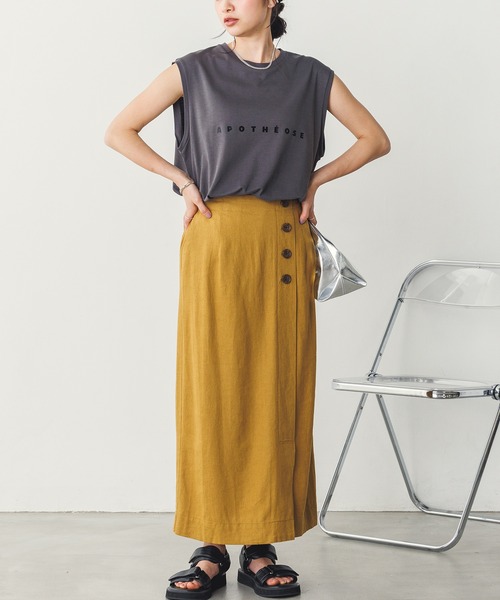 「hunch」 ノースリーブトップス FREE ホワイト×ゴールド レディース_画像4