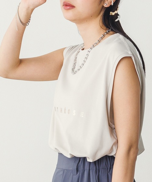 「hunch」 ノースリーブトップス FREE ホワイト×ゴールド レディース_画像5