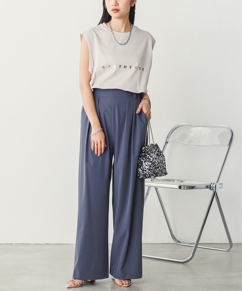 「hunch」 ノースリーブトップス FREE ホワイト×ゴールド レディース_画像7