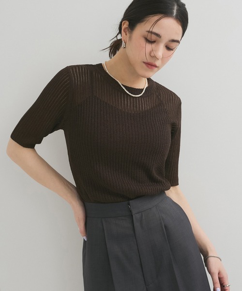 「LE CERCLE par rope'」 半袖ニット FREE ブラック レディース_画像7