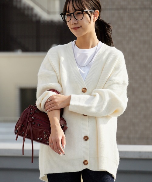 AO2 カーディガン Wool Knit V-Neck Cardigan / ウール ニット Vネック