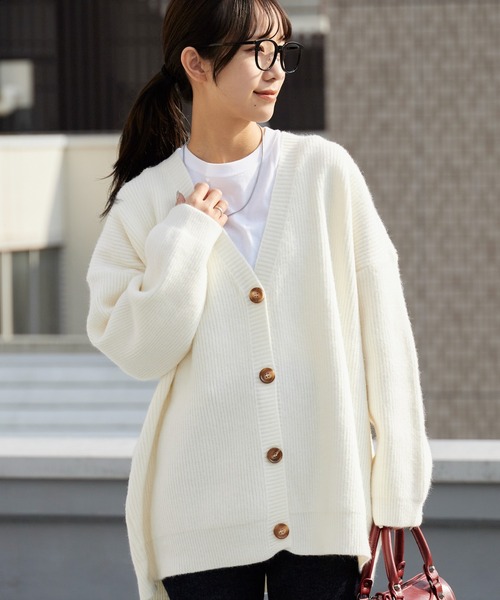 AO2 カーディガン Wool Knit V-Neck Cardigan / ウール ニット Vネック
