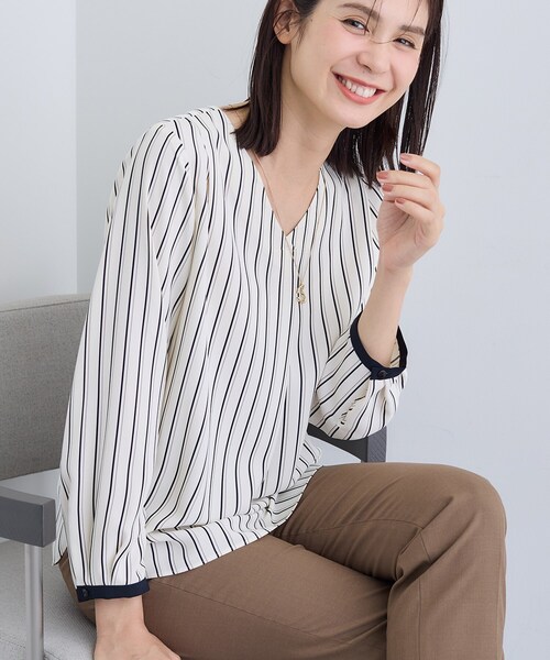 INDIVI（インディヴィ） ブラウス シャツ 「通勤／イージーケア」V