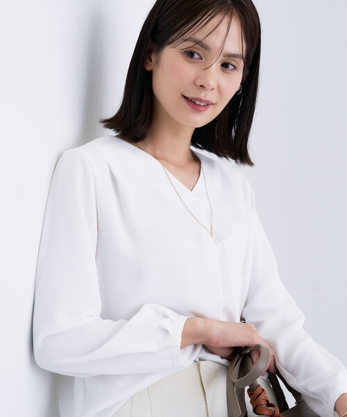 INDIVI（インディヴィ） ブラウス シャツ 「通勤／イージーケア」V 