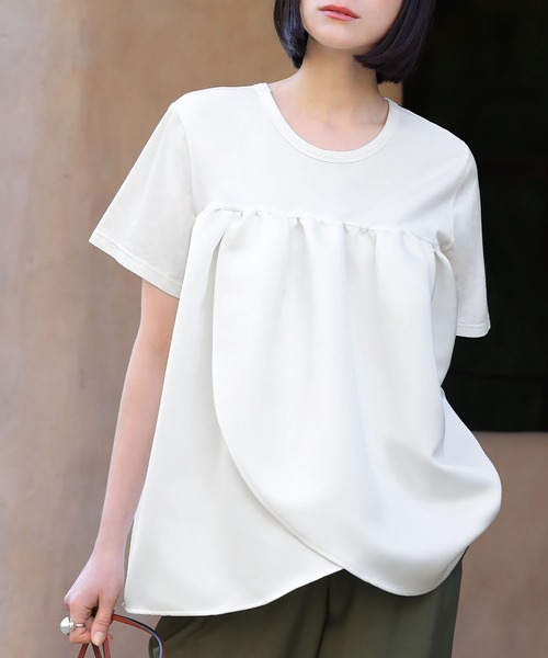 「ELFRANK」 半袖カットソー FREE オフホワイト レディース_画像9