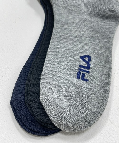 FILA（フィラ） 靴下 ソックス ベーシックブランド ロゴ 刺繍 靴下 3足 