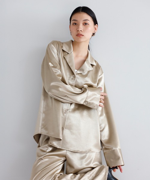 ENC ブラウス シャツ satin tailor shirt / サテンテーラーシャツ