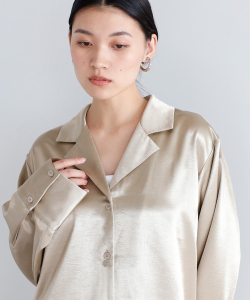 ENC ブラウス シャツ satin tailor shirt / サテンテーラーシャツ
