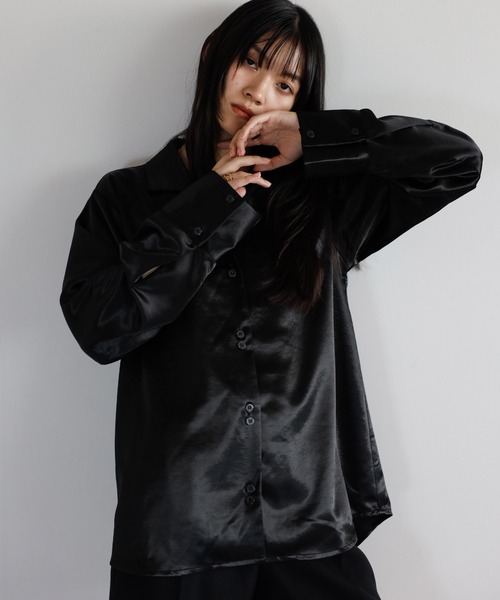 ENC ブラウス シャツ satin tailor shirt / サテンテーラーシャツ