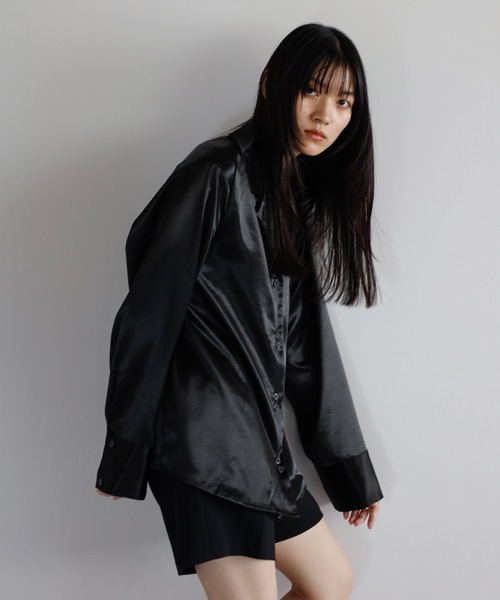 ENC ブラウス シャツ satin tailor shirt / サテンテーラーシャツ