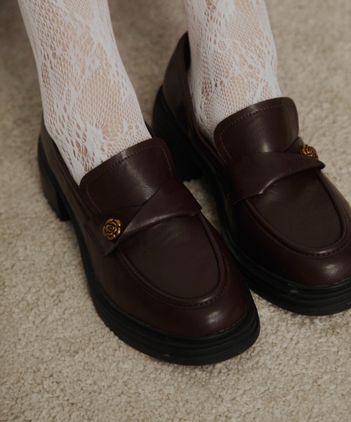 Nadana ローファー ローズモチーフローファー レディース : ZOZOTOWN