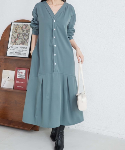 ロング　ワンピース MAISON DE THERESE（メゾン ド テレーズ） ワンピース Vネックルーズ