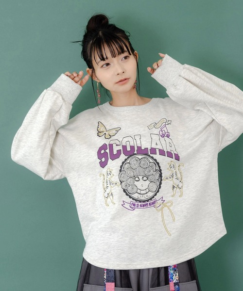 ScoLar（スカラー） トレーナー スウェット スカラー刺繍裏毛PO
