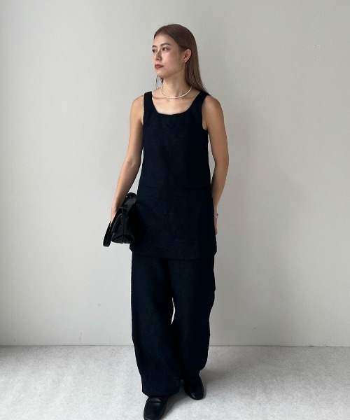 anuke（アンヌーク） タンクトップ ノースリーブ Jacquard Square
