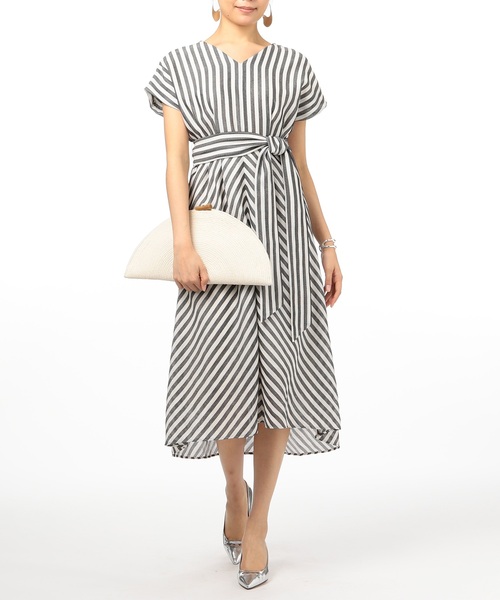 「ESTNATION」 半袖ワンピース 38 ライトホワイト レディース_画像4