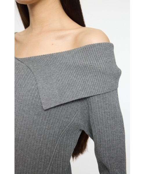 MOUSSY（マウジー） ワンピース ASYMMETRY COLLAR ニットドレス