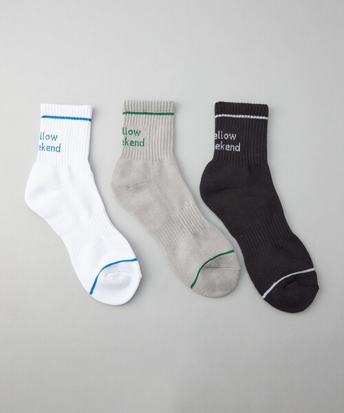 coen（コーエン） 靴下 ラインロゴソックス「3足セット」 メンズ