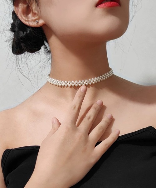 IRADOWL（アイラドール） チョーカー 粒パールチョーカーネックレス