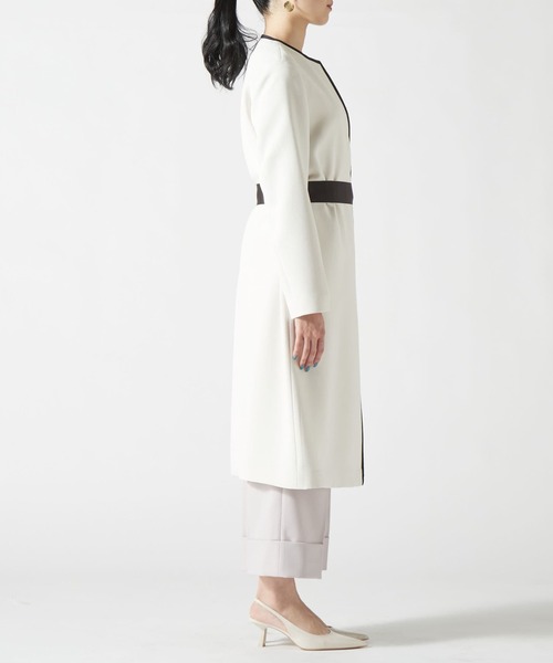 「TIARA」 ノーカラーコート 3 ベージュ レディース_画像9