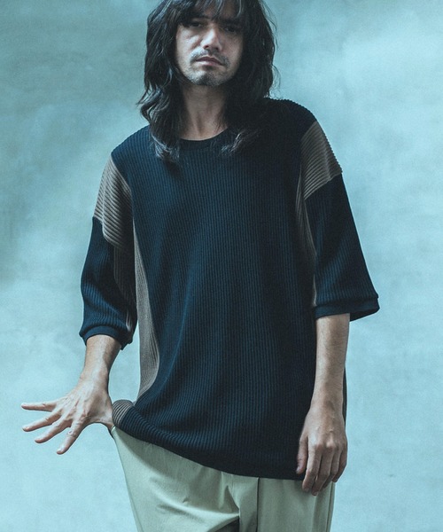 「ANGENEHM」 半袖ニット S オフホワイト メンズ_画像5