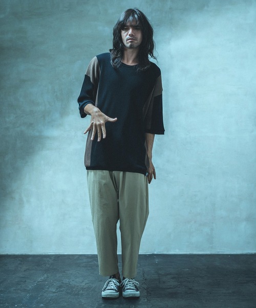 「ANGENEHM」 半袖ニット S オフホワイト メンズ_画像7