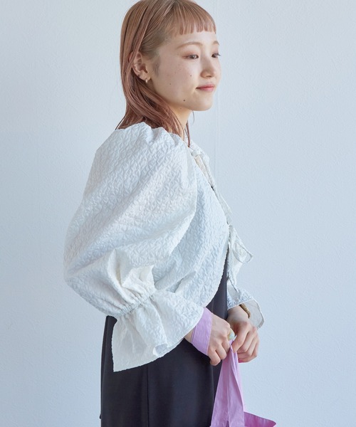 「w closet」 7分袖ニットカーディガン FREE アイボリー レディース_画像3