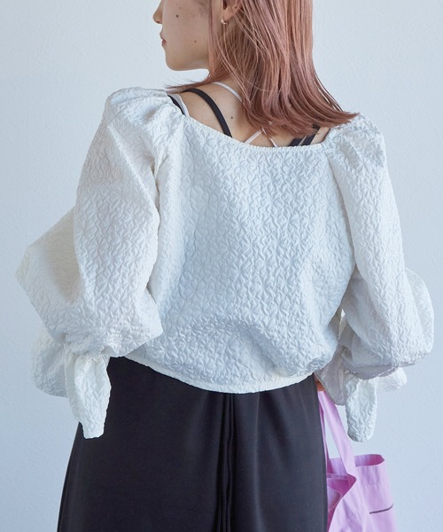 「w closet」 7分袖ニットカーディガン FREE アイボリー レディース_画像4