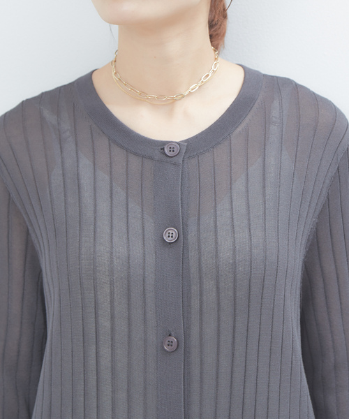 「FONCE」 カーディガン フリー チャコールグレー レディース_画像2