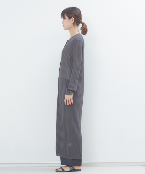 「FONCE」 カーディガン フリー チャコールグレー レディース_画像6